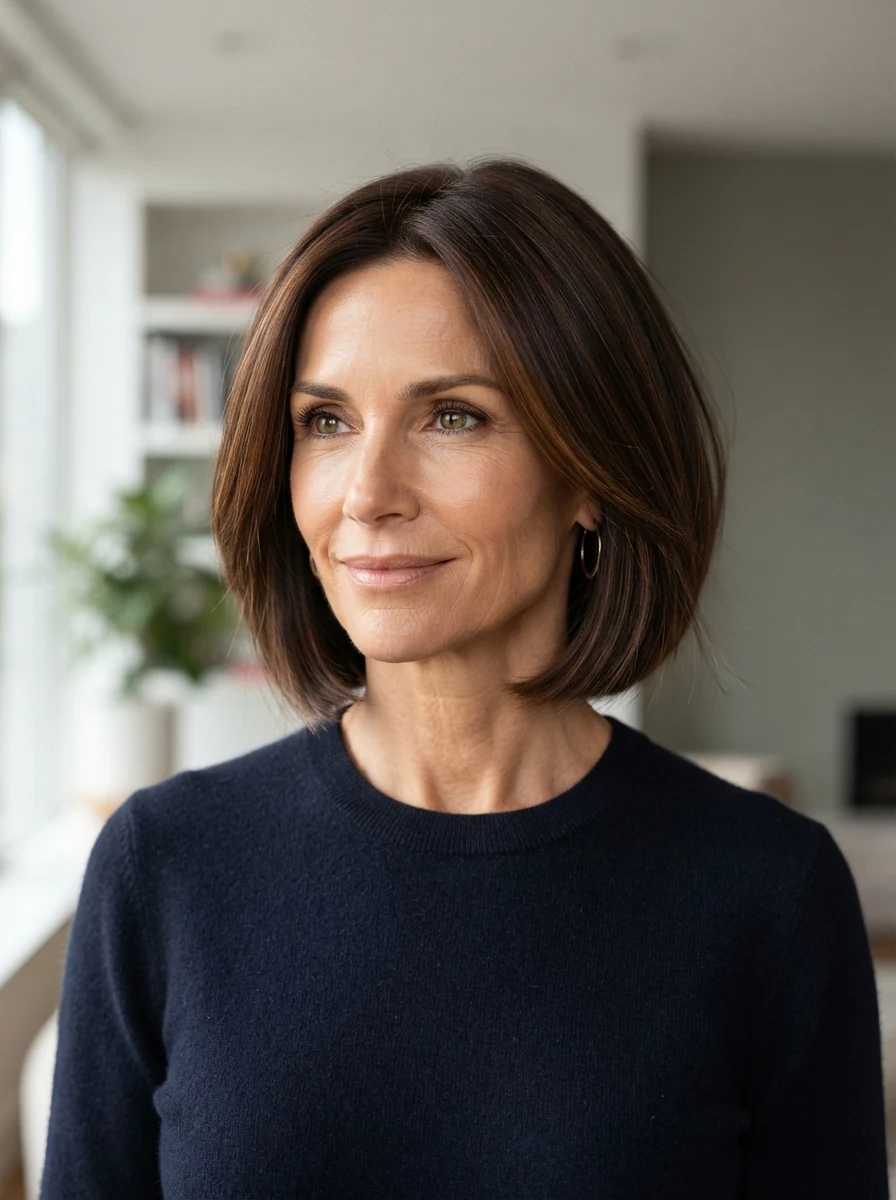 Brunette Bob for Fine Hair