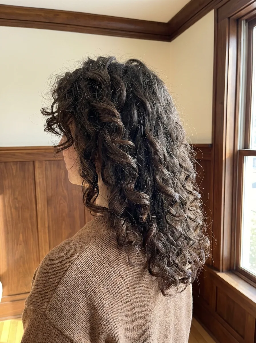 Butterfly Cut for Thick Curly Hair distributing interior density while maintaining visual fullness