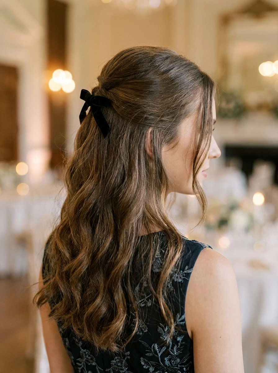 Half-Up Hair with a Small Bow