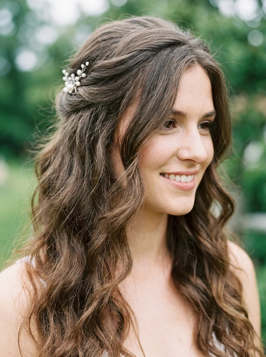 Half-Up Hair with Soft Waves