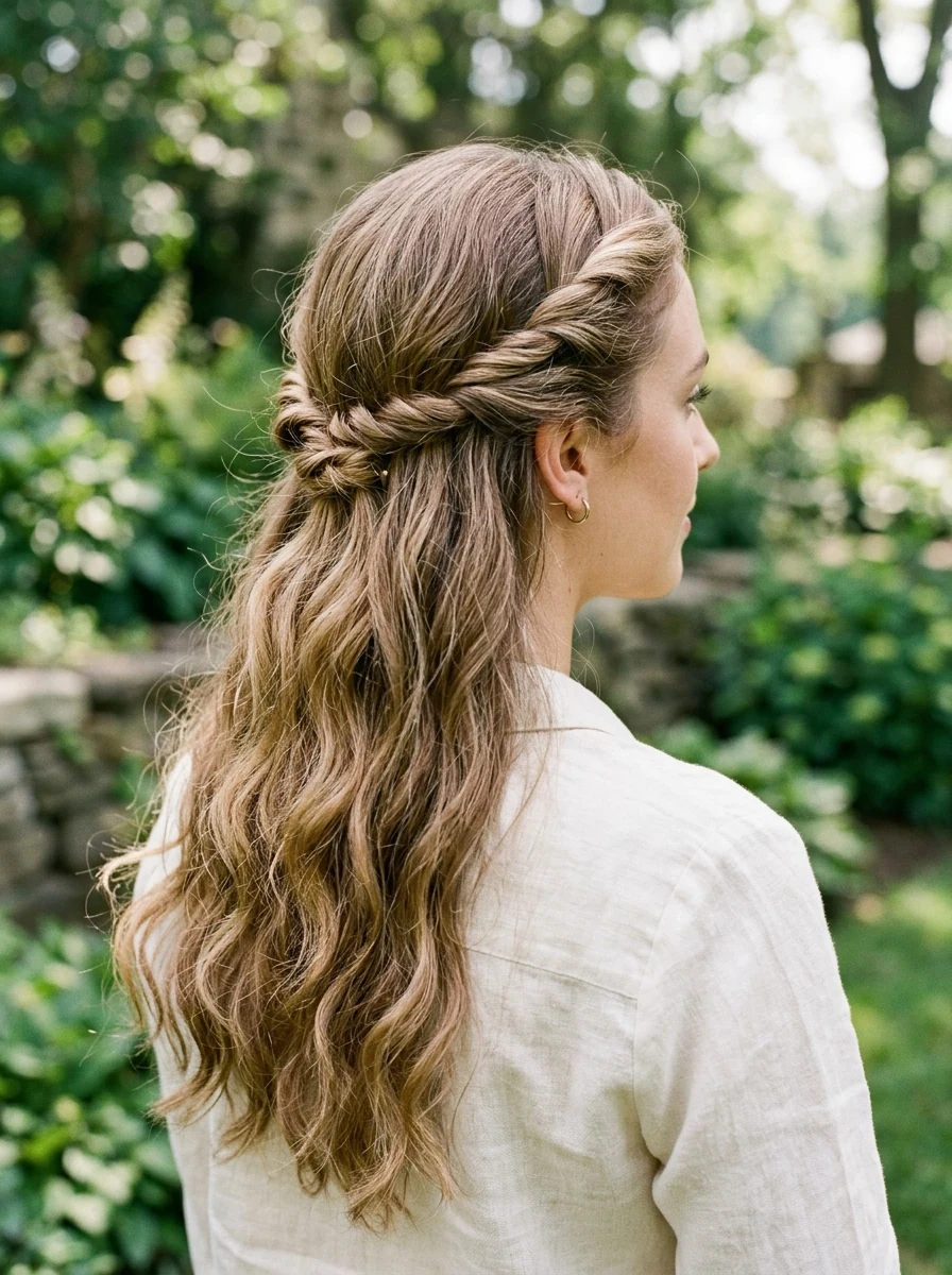 Half-Up Twisted Hairstyle