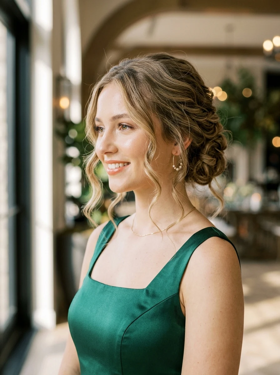 Soft Updo with Loose Tendrils