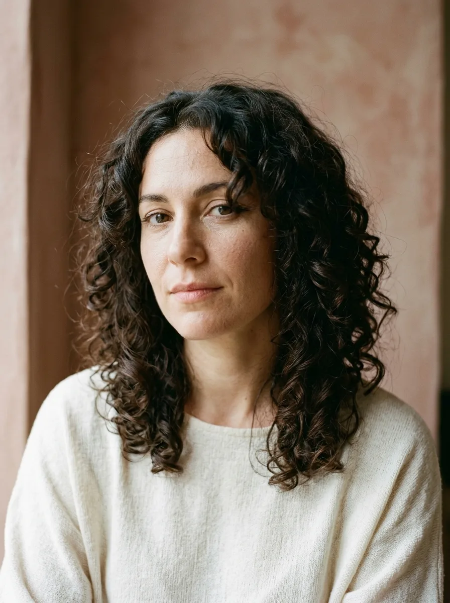 Curly Layered Hair cut to accommodate curl shrinkage and natural spring