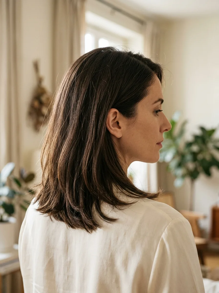 Layered Lob haircut combining a clean long-bob perimeter with internal movement