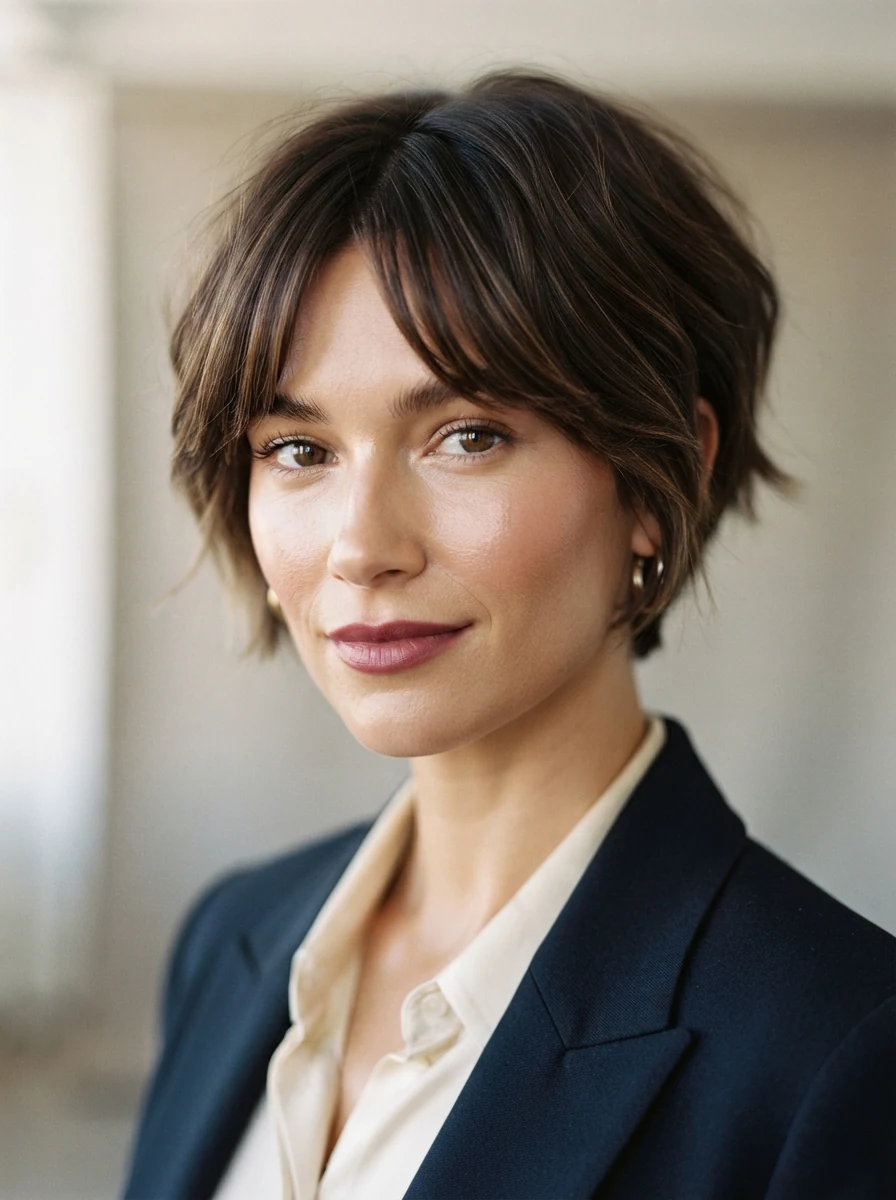 Pixie Bob With Curtain Bangs