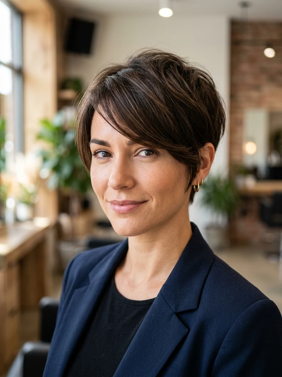Pixie with Side-Swept Bangs